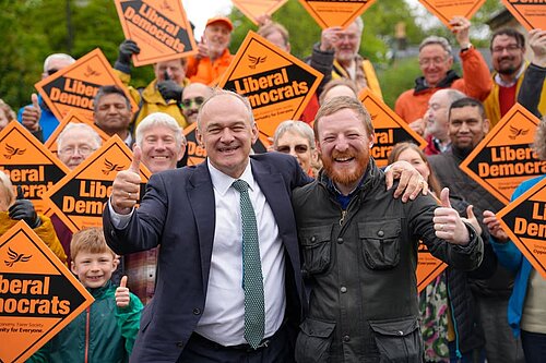 Ed Davey with Newcastle Lib Dem activists