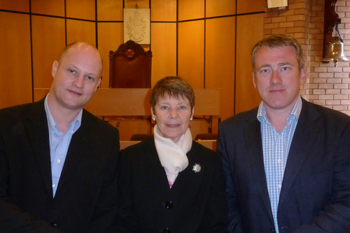 New Lib Dem Group Leader on Cornwall Council Jeremy Rowe (left), outgoing Leader Doris Ansari and new Deputy Leader Alex Folkes