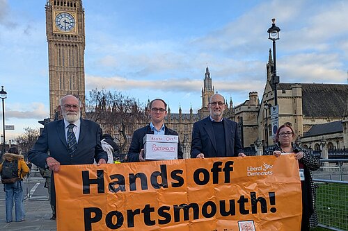 Portsmouth Liberal Democrat campaigners in Westminster