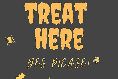 Halloween OK to trick or treat here poster