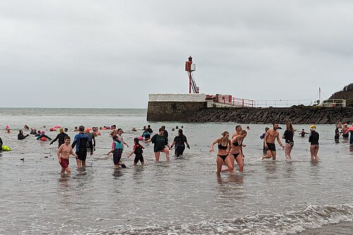 Looe Beach New Year 2024