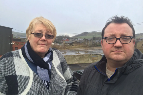Irene and Andy at the Coral Mill site before the development