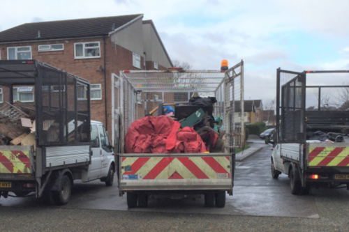 3 Tidy Up Vans in Westfield containing fly-tipped waste