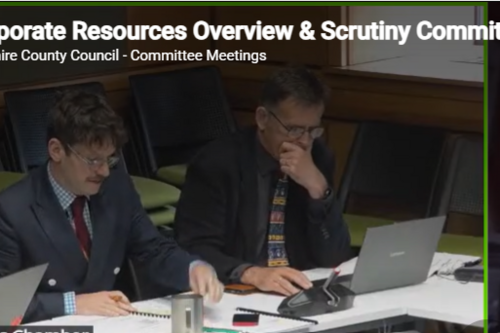 Screenshot of our Councillors at scrutiny meeting