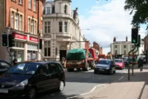 Traffic around Rugby town centre 