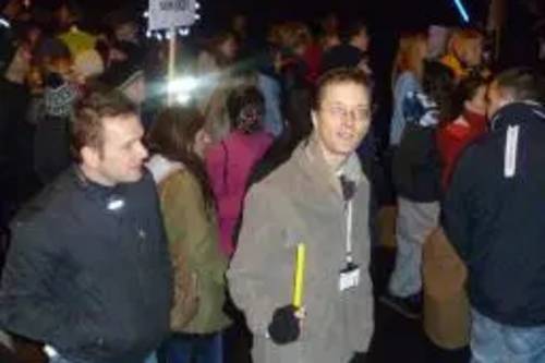 Jason Stansfield & Cllr Andrew Ellwood From Gedling Lib Dems at a recent demonstration opposing Gedling School closure