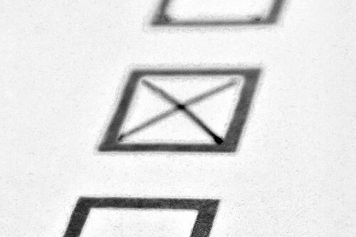 An X vote in a box