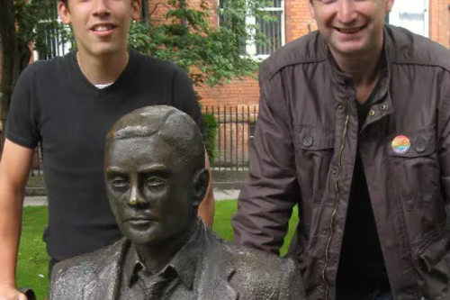 John Leech and Adrian Trett campaigning for a Turing pardon