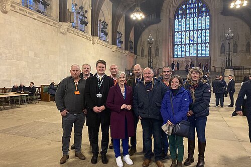 David Chadwick MP & Daisy Cooper MP with farmers from Brecon, Radnor & Cwm Tawe
