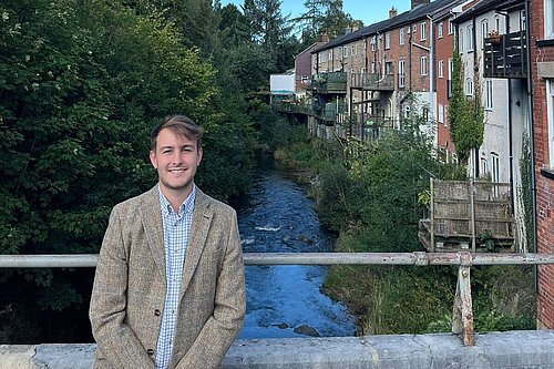 Cllr Glyn Preston in Llanidloes