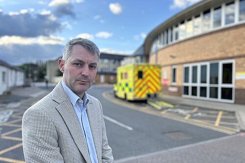 Will outside St Peter's Hospital