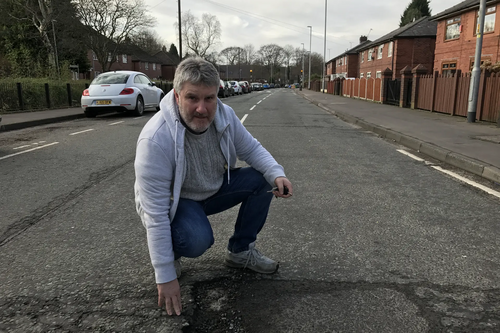 David Clayton is campaigning to fix Kingsway's broken roads