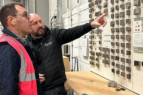 Tom Gordon MP in Ventrolla Factory