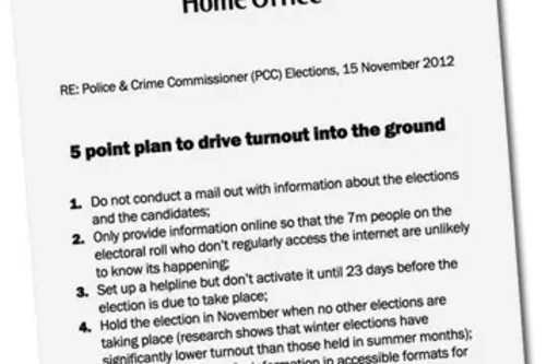 Home Office 5 Pt plan for low turnout