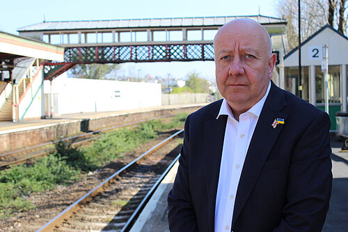Steve Darling MP at Torre Railway Station.