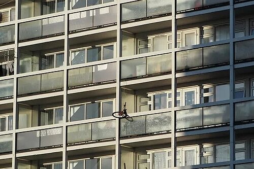 A large late 20th century apartment block