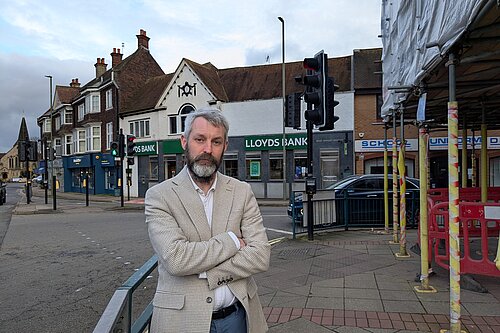 Will Forster in front of Lloyds