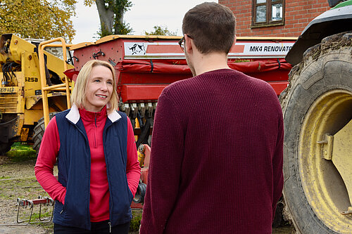 Helen Morgan with tractor