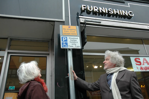 Chris Bramall & June Collins in the HIgh Street