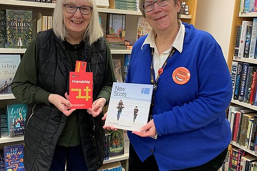 Beatrice Wishart MSP and Marghie West - Adult Services Librarian