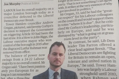 Andrew Cregan joins LibDems