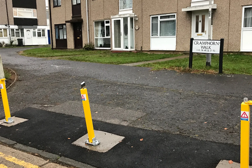 Drop down posts bollards