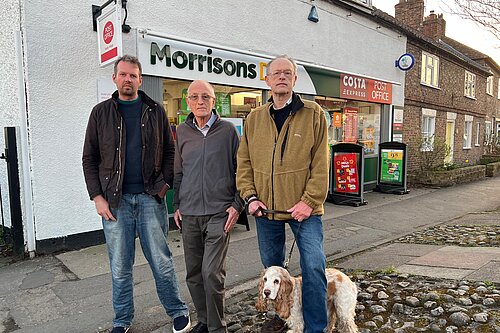 Haxby lib dem councillors outside the post office
