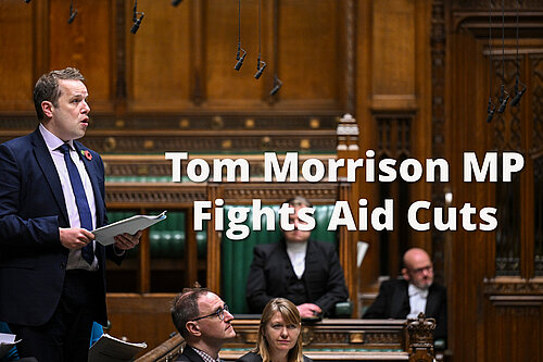 Graphic showing Tom Morrison MP in the Commons