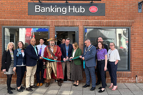 Helen opens the new Banking Hub in Whitchurch