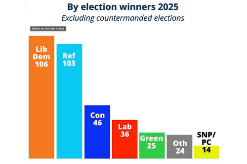 Lib Dems topped by-election wins in 2025