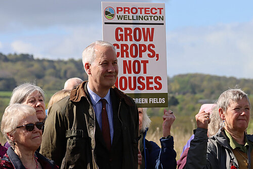 Gideon Amos MP at Wellington protest