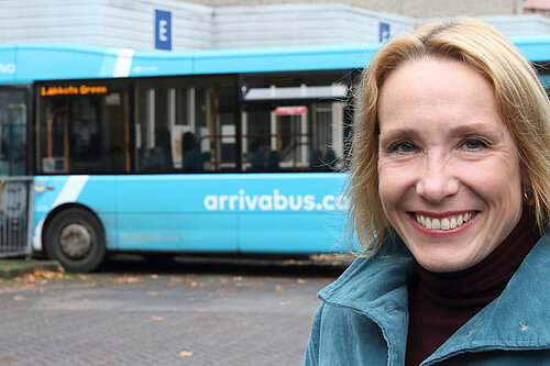 Helen with local bus