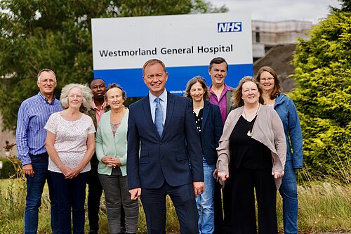 Tim outside Westmorland General Hospital