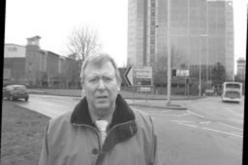 Cllr Stuart Parker Near the site of the new taxi rank