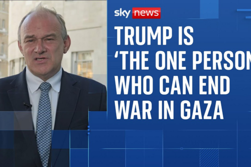 Image of Sir Ed Davey appearing on Sky News