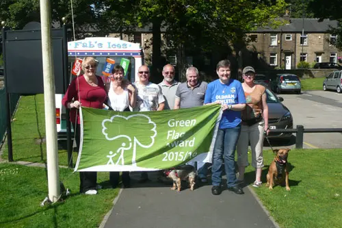 Councillor Irene Davidson and members of Friends of Milnrow Memorial Park