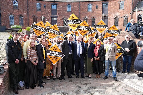 Sir Ed Davey launching 7th May election campaign in Birmimngham