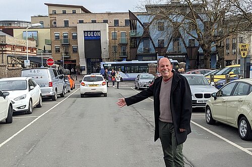 Cllr Andy Canning in Fairfield Car Park, Dorchester