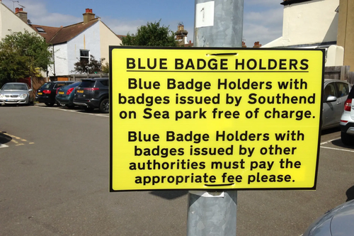 Blue Badge Holders not welcome by Southend Tories