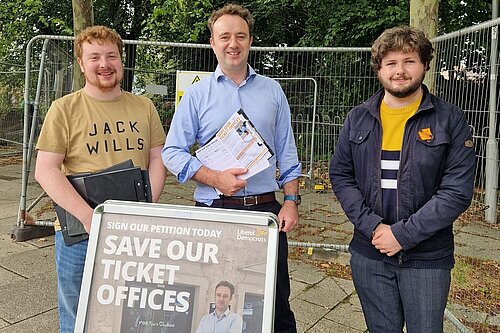 Danny campaigning to save our ticket offices