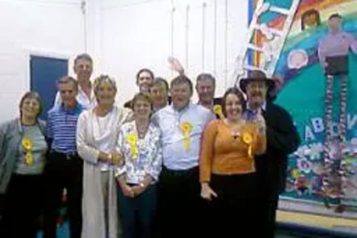 Heather Canfer and the winning team in Calne.
