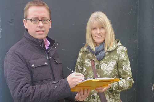 Cllr Bridget Andrews, Truro City Councillor for Trehaverne Ward, with PPC Simon Rix