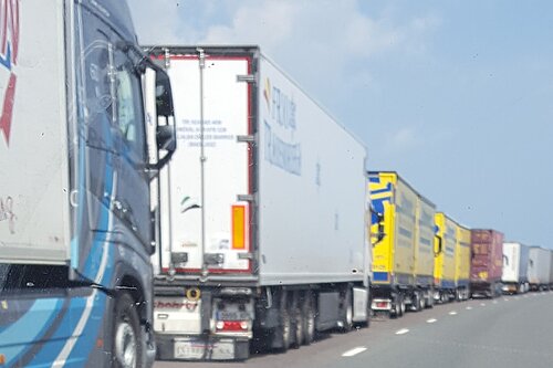 Lorries queuing